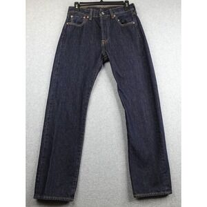 Levi's 501 Original Mens 30x30 Blue Dark Wash Straight Leg Button Fly Jeans